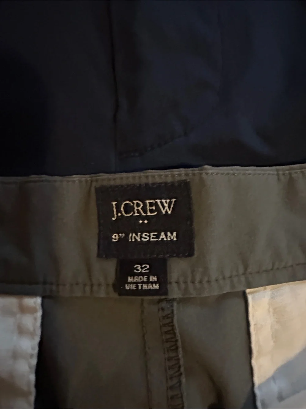 J. Crew Men's Flat Front Shorts in Charcoal grey and Navy Tech fabric